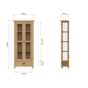 Cotswold Rustic Oak Display Cabinet - The Oak Bed Store