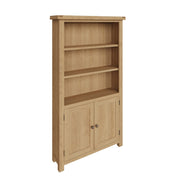 Cotswold Rustic Oak Large Bookcase Cabinet - The Oak Bed Store