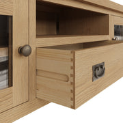 Cotswold Rustic Oak Large TV Unit - The Oak Bed Store