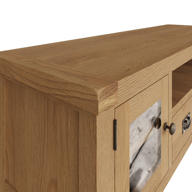 Cotswold Rustic Oak Large TV Unit - The Oak Bed Store