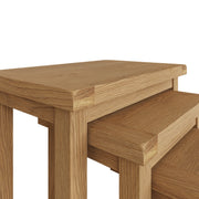Cotswold Rustic Oak Nest Of 3 Tables - The Oak Bed Store