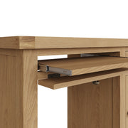 Cotswold Rustic Oak Single Computer Desk - The Oak Bed Store