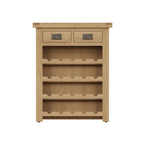 Cotswold Rustic Oak Small Wine Cabinet - The Oak Bed Store