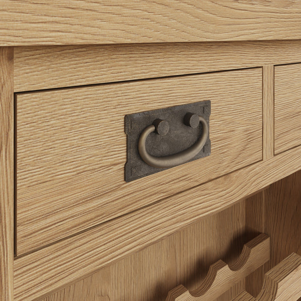 Cotswold Rustic Oak Small Wine Cabinet - The Oak Bed Store