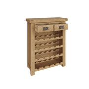 Cotswold Rustic Oak Small Wine Cabinet - The Oak Bed Store