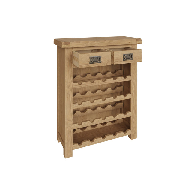 Cotswold Rustic Oak Small Wine Cabinet - The Oak Bed Store