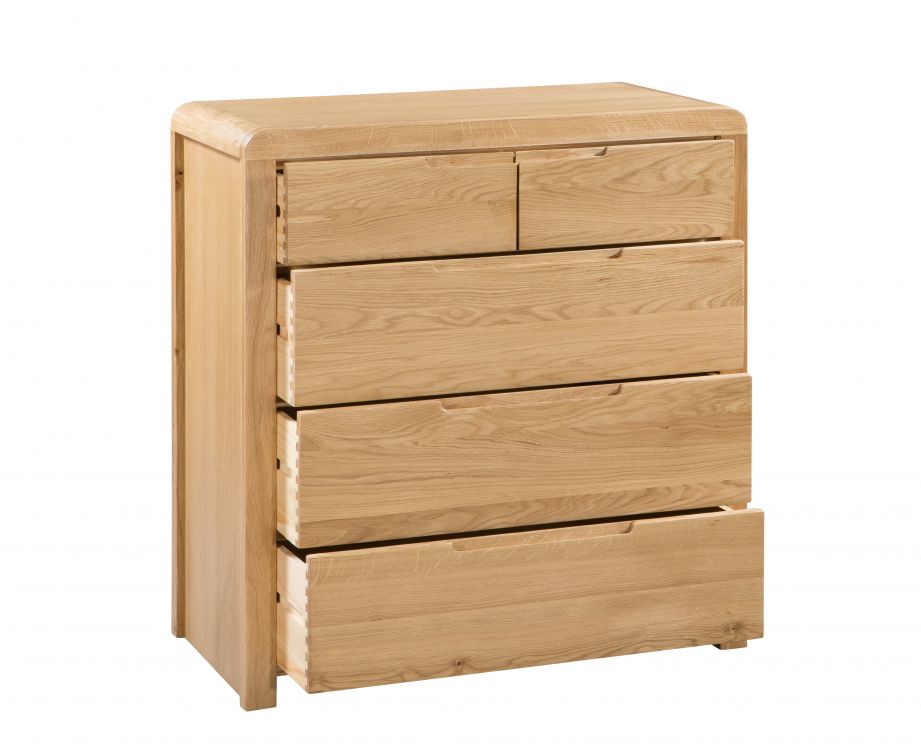 Curdridge Natural Oak 2+3 Drawer Chest of Drawers - The Oak Bed Store