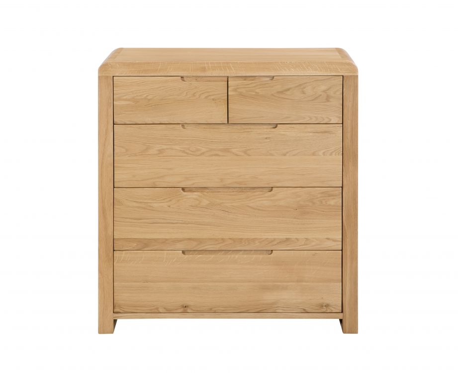 Curdridge Natural Oak 2+3 Drawer Chest of Drawers - The Oak Bed Store