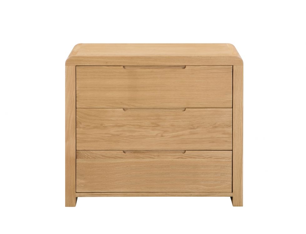 Curdridge Natural Oak 3 Drawer Chest of Drawers - The Oak Bed Store