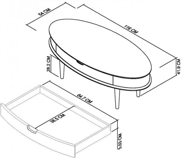 Dana Scandi Oak Coffee Table with Drawer - The Oak Bed Store