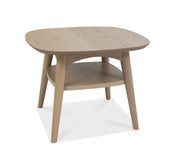 Dana Scandi Oak Lamp Table with Shelf - The Oak Bed Store