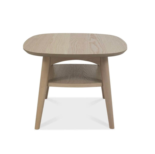 Dana Scandi Oak Lamp Table with Shelf - The Oak Bed Store