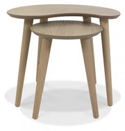 Dana Scandi Oak Nest of Lamp Tables - The Oak Bed Store
