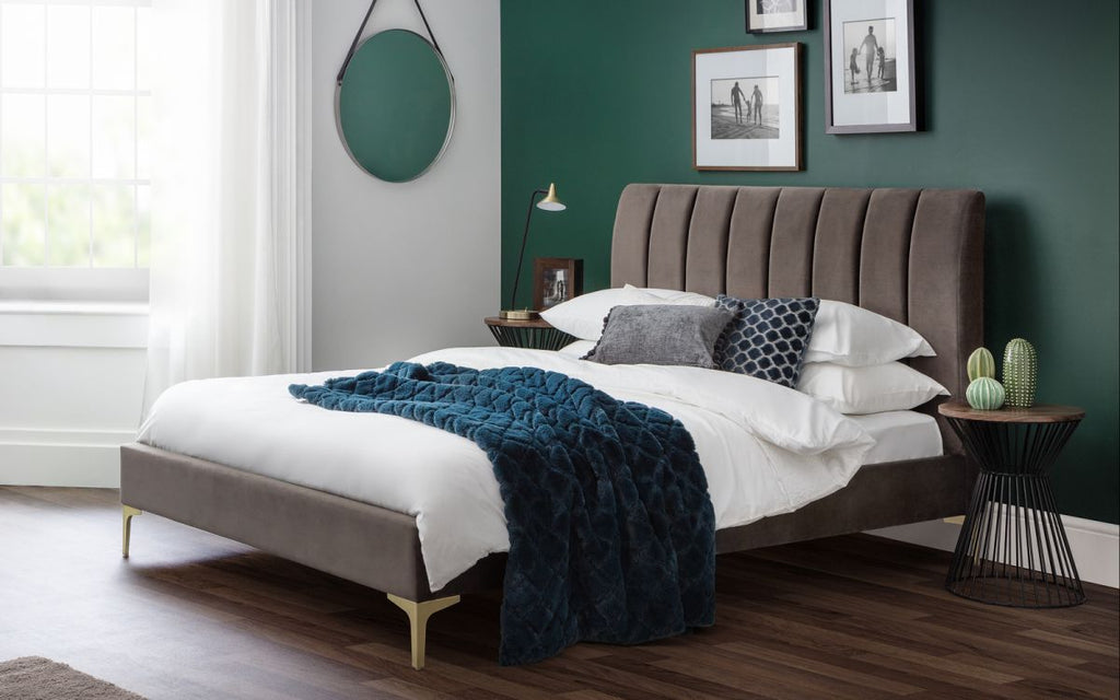 December Velvet Fabric Bed Frame 4ft6 Double