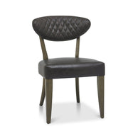 Ealing Fumed Oak Upholstered Chair (set of 2) - The Oak Bed Store