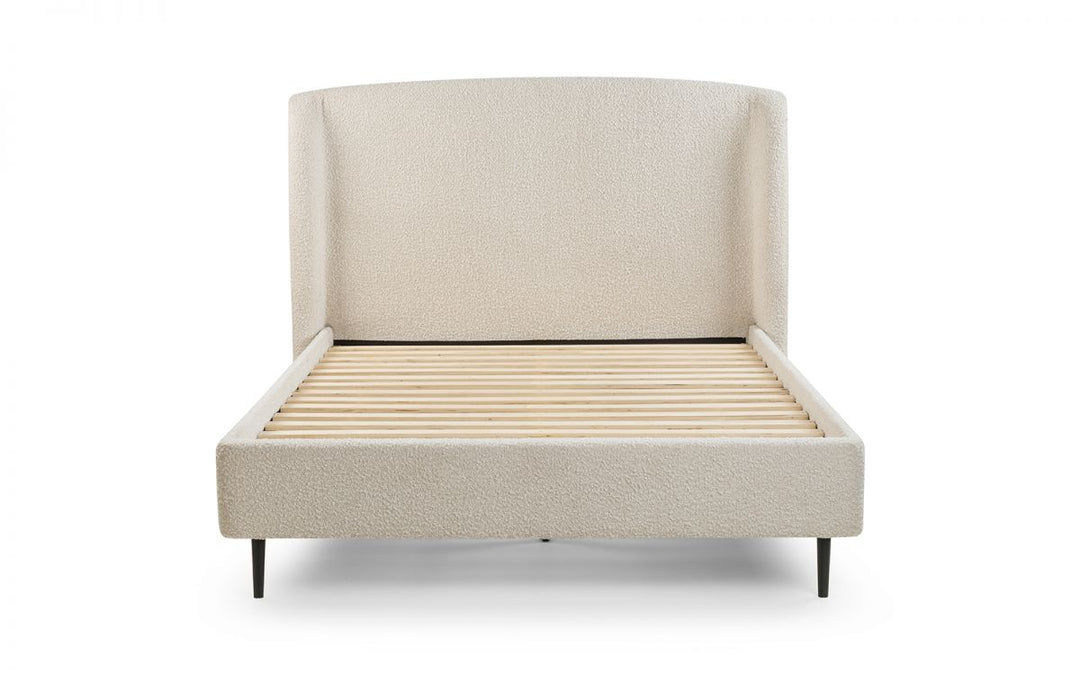 Edenhall Ivory Boucle Fabric Bed Frame - 5ft King Size - The Oak Bed Store