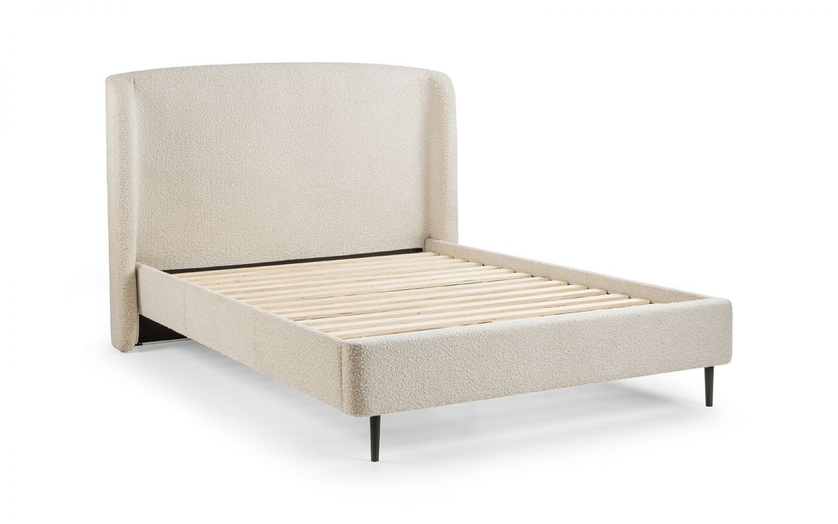 Edenhall Ivory Boucle Fabric Bed Frame - 5ft King Size – The Oak Bed Store