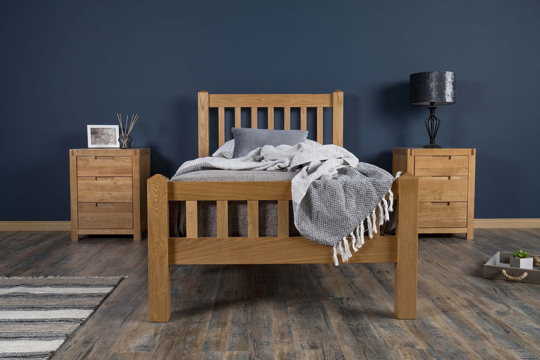 Emporia Solid Natural Oak Bed Frame - 3ft Single - The Oak Bed Store