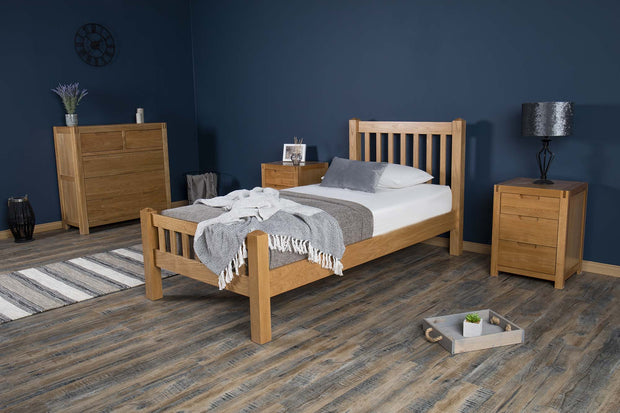 Emporia Solid Natural Oak Bed Frame - 3ft Single - The Oak Bed Store