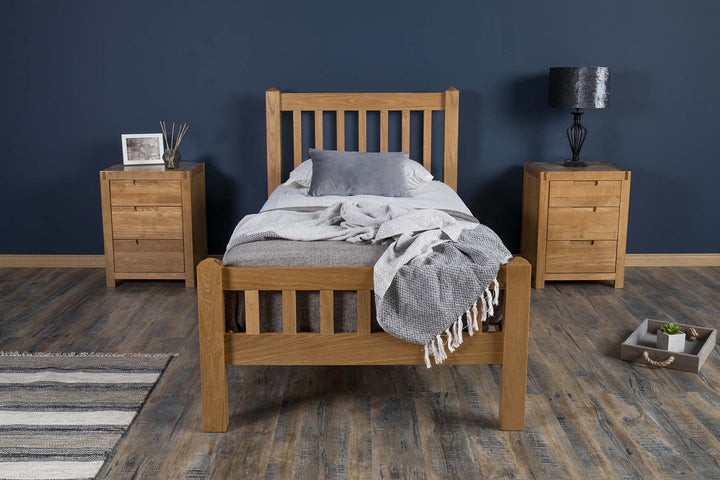 Emporia Solid Natural Oak Bed Frame - 3ft Single - The Oak Bed Store