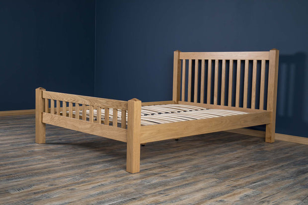 Emporia Solid Natural Oak Bed Frame - 4ft6 Double - The Oak Bed Store