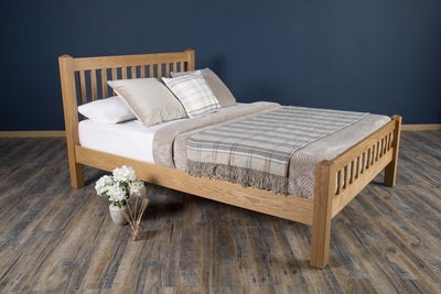 Emporia Solid Natural Oak Bed Frame - 5ft King Size - The Oak Bed Store