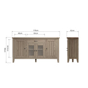 Farrow Aged Oak 4 Door Sideboard - The Oak Bed Store