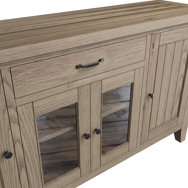 Farrow Aged Oak 4 Door Sideboard - The Oak Bed Store