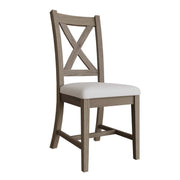 Farrow Aged Oak Cross Back Fabric Chair (Set of 2) - The Oak Bed Store