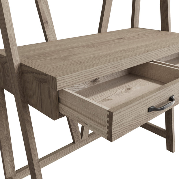 Farrow Aged Oak Desk Bookcase - The Oak Bed Store