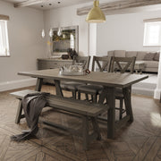 Farrow Aged Oak Dining Table - 2.0m - The Oak Bed Store