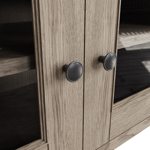 Farrow Aged Oak Extra Large TV Unit - The Oak Bed Store