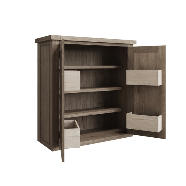 Farrow Aged Oak Larder Unit Top - The Oak Bed Store