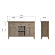 Farrow Aged Oak Large Sideboard - The Oak Bed Store