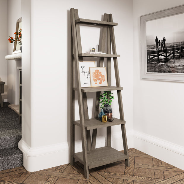 Farrow Aged Oak Tall Narrow Bookcase - The Oak Bed Store