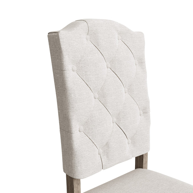 Farrow Aged Oak Upholstered Dining Chair (Set of 2) - The Oak Bed Store