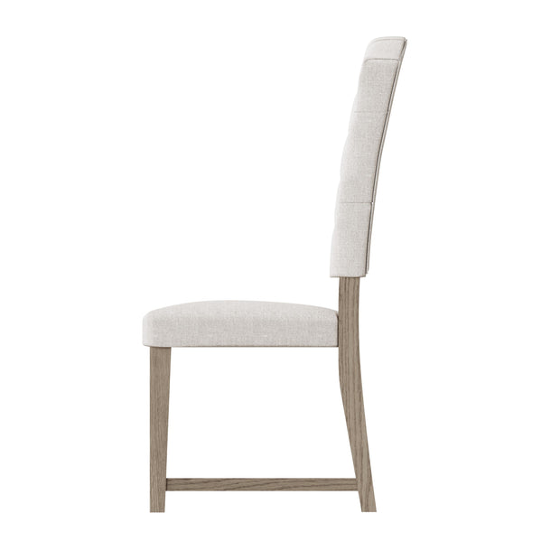 Farrow Aged Oak Upholstered Dining Chair (Set of 2) - The Oak Bed Store