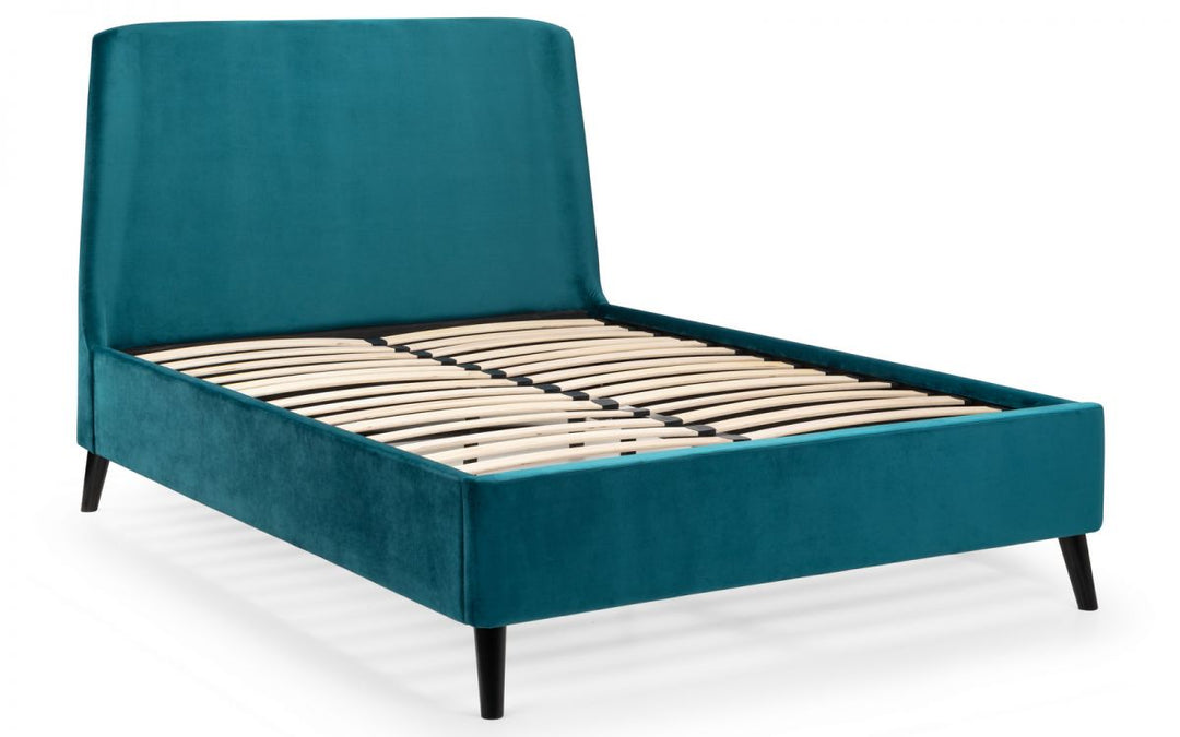 Friya Velvet Fabric Bed Frame - 5ft King Size - The Oak Bed Store