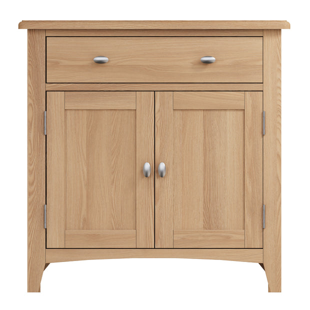 Georgia Natural Oak 2 Door 1 Drawer Small Sideboard - The Oak Bed Store