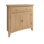 Georgia Natural Oak 2 Door 1 Drawer Small Sideboard - The Oak Bed Store