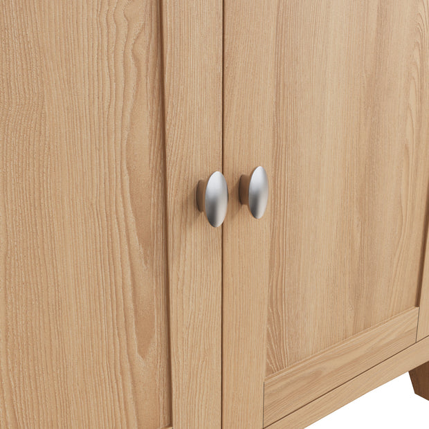 Georgia Natural Oak 2 Door 2 Drawer Small Sideboard - The Oak Bed Store