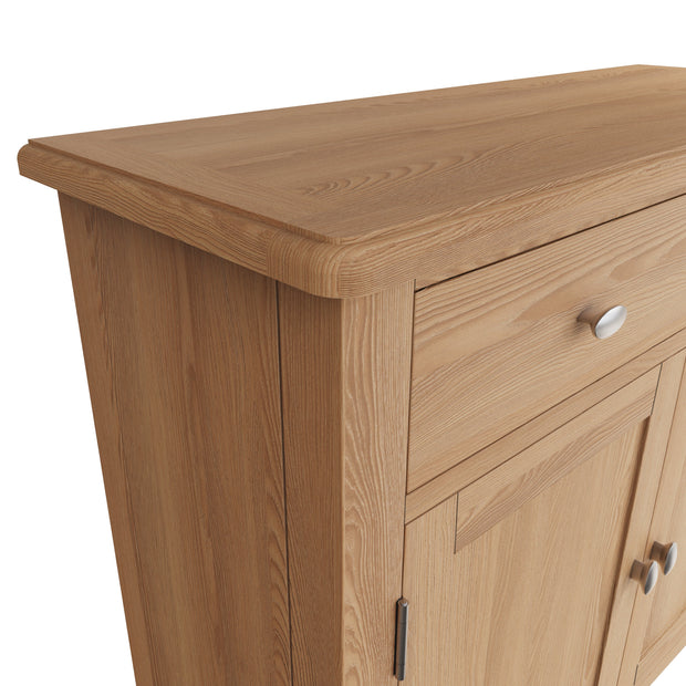 Georgia Natural Oak 2 Door 2 Drawer Small Sideboard - The Oak Bed Store