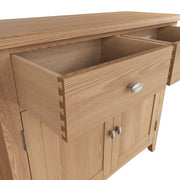 Georgia Natural Oak 2 Door 2 Drawer Small Sideboard - The Oak Bed Store