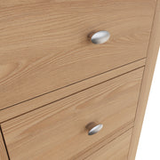 Georgia Natural Oak 5 Drawer Wellington Chest of Drawers - The Oak Bed Store