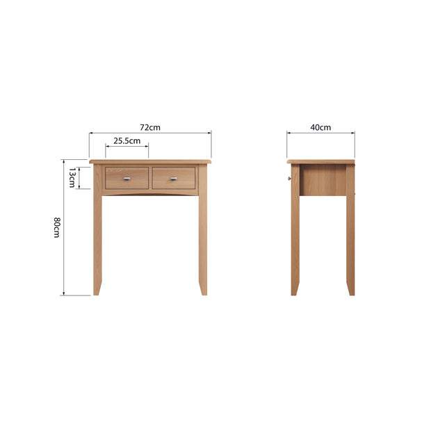 Georgia Natural Oak Dressing Table - The Oak Bed Store