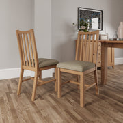 Georgia Natural Oak Ladder Back Dining Chair (Set of 2) - The Oak Bed Store