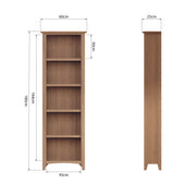 Georgia Natural Oak Large Bookcase - The Oak Bed Store