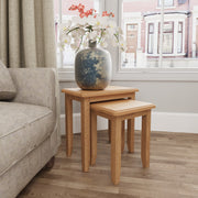 Georgia Natural Oak Nest of 2 Tables - The Oak Bed Store