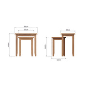 Georgia Natural Oak Nest of 2 Tables - The Oak Bed Store