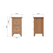 Georgia Natural Oak Small Bedside Cabinet - The Oak Bed Store
